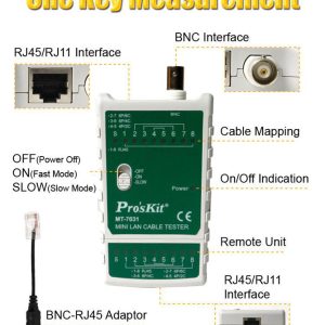 PROSKIT tester καλωδίων δικτύου MT-7031 για RJ45/11/12/22 & BNC 3 MT 7031 2