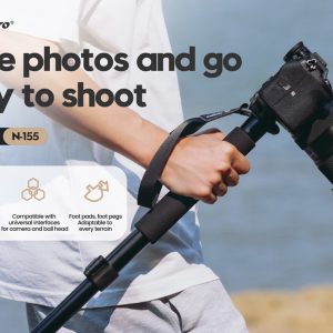 FOTOPRO μονόποδο φωτογράφισης N-155, πτυσσόμενο έως 155cm, έως 2kg, μαύρο 3 έως 2kg