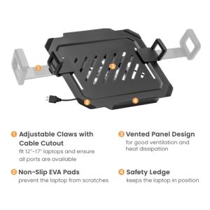 BRATECK βάση & ψύξη laptop NBH-8GL για βάση VESA, RGB, έως 17", μαύρη 4 μαύρη