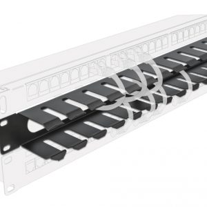 POWERTECH cable management NETW-0028 για rack 19"/1U, μεταλλικό, μαύρο 2 μεταλλικό