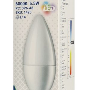 OPTONICA LED λάμπα C37 1425, 5.5W, 6000K, E14, 450lm 3 6000K