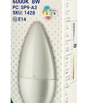 OPTONICA LED λάμπα candle C37 1428, 8W, 6000K, 710lm, E14 3 6000K