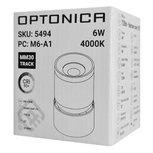 OPTONICA LED μαγνητικό φωτιστικό 5494, 6W, 4000K, μεταλλικό, μαύρο 2 6W