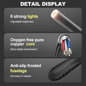 NOYAFA ενδοσκοπική κάμερα P100 με οθόνη απεικόνισης, LED, 10m, IP67 3 10m