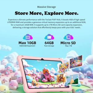 TECLAST tablet P30T Kids, 10.1", 4/64GB, Android 14, 6000mAh, μπλε 3 4/64GB