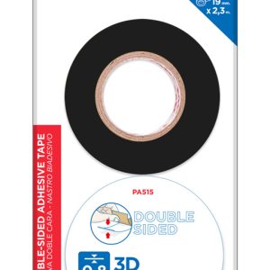MP foam κολλητική ταινία διπλής όψεως PA515, 19mm, 2.3m, μαύρη, 2τμχ 2 19mm