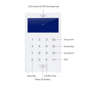 Ασύρματο πληκτρολόγιο συναγερμού PB-503R με οθόνη LCD, αφής, RFID 3 RFID