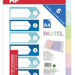 MP χρωματιστά διαχωριστικά φύλλα A4 PC119CP, πλαστικά, 6τμχ 1 MP χρωματιστά διαχωριστικά φύλλα A4 PC119CP