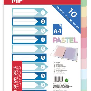 MP χρωματιστά διαχωριστικά φύλλα A4 PC119P, πλαστικά, 10τμχ 1 MP χρωματιστά διαχωριστικά φύλλα A4 PC119P