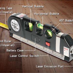 PROSKIT γραμμικό αλφάδι laser PD-161-C με κόκκινη δέσμη, μετροταινία 3 PD 161 C 2
