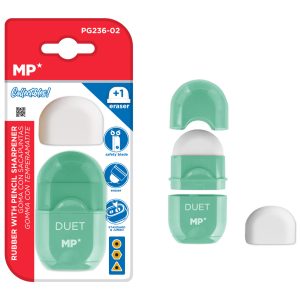 MP γόμα & ξύστρα με κάδο PG236-02-GN με ανταλλακτική γόμα