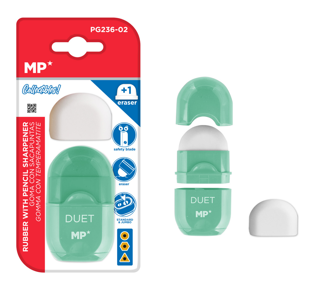 MP γόμα & ξύστρα με κάδο PG236-02-GN με ανταλλακτική γόμα MP γόμα & ξύστρα με κάδο PG236-02-GN με ανταλλακτική γόμα