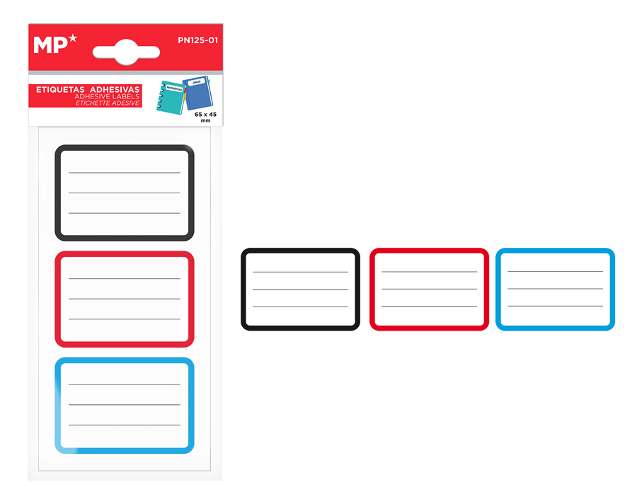 MP αυτοκόλλητες ετικέτες τετραδίων PN125-01 MP αυτοκόλλητες ετικέτες τετραδίων PN125-01