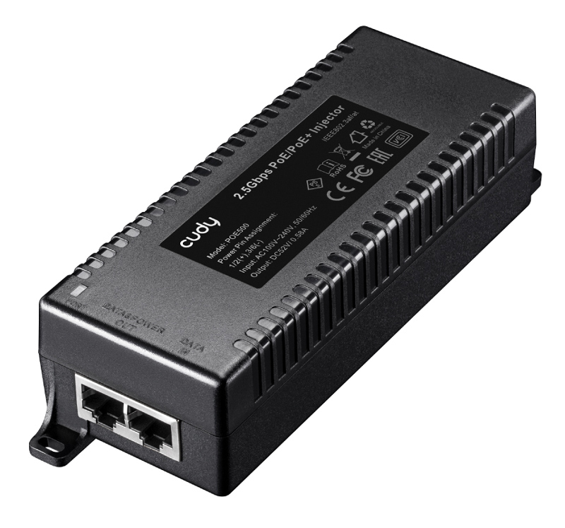 CUDY 2.5Gbps PoE+/PoE injector POE500 CUDY 2.5Gbps PoE+/PoE injector POE500