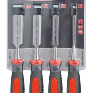 PROLINE σκαρπέλα ξύλου 19142, αντιολισθητική λαβή, 6-25mm, 4τμχ 2 αντιολισθητική λαβή