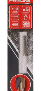 PROLINE σετ τρυπάνια για σίδηρο HSS 79015K, 1.5mm, DIN 338, 5τμχ 2 1.5mm