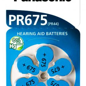 PANASONIC μπαταρίες ακουστικών βαρηκοΐας PR675, mercury free, 1.4V, 6τμχ