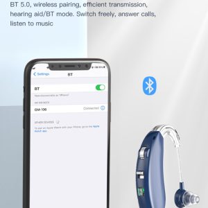 POWERTECH ακουστικό βαρηκοΐας PT-1096, επαναφορτιζόμενο, Bluetooth, μπλε 3 Bluetooth