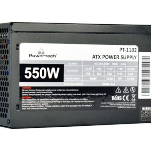 POWERTECH τροφοδοτικό για PC PT-1102, 550W, ATX, 120mm Fan 3 ATX
