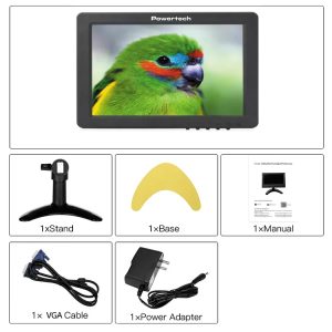 POWERTECH οθόνη LED PT-1108 8" 1024x768, IPS, HDMI/VGA/AV/BNC/USB, μαύρη 3 HDMI/VGA/AV/BNC/USB