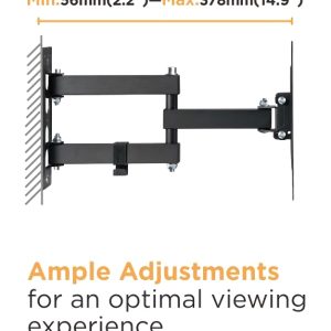 POWERTECH επιτοίχια βάση PT-1129 για τηλεόραση 23-43", full motion, 30kg 3 30kg