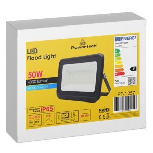 POWERTECH LED προβολέας PT-1257, 50W, 4000K, 4000lm, IP65 2 50W