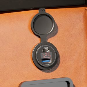 POWERTECH πρίζα USB για σκάφη & οχήματα PTL-005, USB/USB-C 36W, με οθόνη 3 με οθόνη