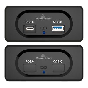 POWERTECH πρίζα USB για σκάφη & οχήματα PTL-008, USB & USB-C, 36W 3 36W