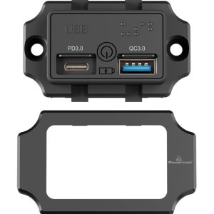 POWERTECH πρίζα USB για σκάφη & οχήματα PTL-009, USB & USB-C, 36W 3 36W