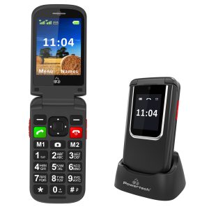 POWERTECH κινητό τηλέφωνο Sentry 4G Flip, 2.8/1.77", dual SIM, πλήκτρο SOS, μαύρο 1 POWERTECH κινητό τηλέφωνο Sentry 4G Flip