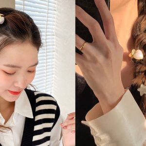 ROXXANI κλιπ μαλλιών RXN-0008 με οπάλ πέτρα σε σχήμα αστέρι, χρυσό, 2τμχ 3 2τμχ