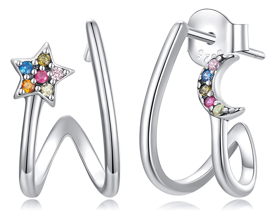 BAMOER σκουλαρίκια διπλοί κρίκοι SCE1480 BAMOER σκουλαρίκια διπλοί κρίκοι SCE1480