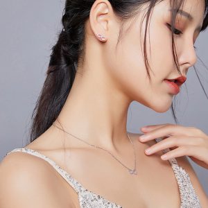 BAMOER σκουλαρίκια καρφωτά SCE893, κυβική ζιρκόνια, ασήμι 925, ασημί 4 ασημί