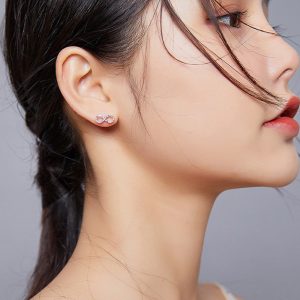 BAMOER σκουλαρίκια καρφωτά SCE893, κυβική ζιρκόνια, ασήμι 925, ασημί 2 κυβική ζιρκόνια