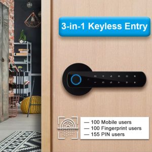 SECUKEY ηλεκτροπύρος D100-BT, συνδυασμού & fingerprint, μαύρος 2 συνδυασμού & fingerprint