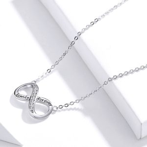 BAMOER κολιέ άπειρο SCN352 με κυβική ζιρκόνια, ασήμι 925, ασημί 3 ασημί