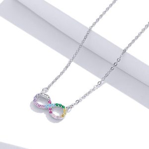 BAMOER κολιέ άπειρο SCN402 με κυβική ζιρκόνια, ασήμι 925, ασημί 3 ασημί