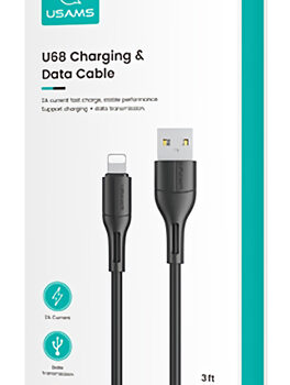USAMS καλώδιο USB σε Lightning US-SJ500, 10W, 1m, μαύρο 3 1m