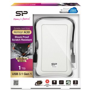 SILICON POWER εξωτερικός HDD Armor A30, 1TB, USB 3.2, λευκός 3 SP010TBPHDA30S3W 2