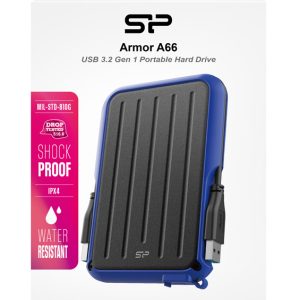 SILICON POWER εξωτερικός HDD Armor A66, 2TB, USB 3.2, μπλε 4 μπλε