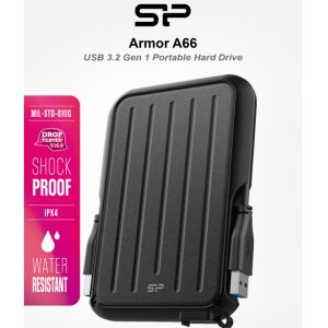SILICON POWER εξωτερικός HDD Armor A66, 2TB, USB 3.2, μαύρος 2 2TB