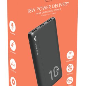SILICON POWER power bank QP15, 10000mAh, 2x USB & USB Type-C, 3A, μαύρο 4 3A