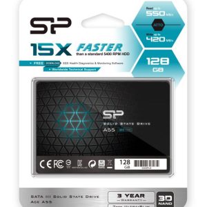 SILICON POWER SSD A55 128GB, 2.5", SATA III, 460-360MB/s, 7mm 3 SP128GBSS3A55S25 2