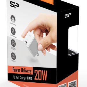 SILICON POWER φορτιστής τοίχου SP20WASYQM121PCW, USB-C, PD 20W, λευκός 4 λευκός