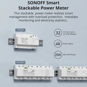 SONOFF smart μονάδα 4x ρελέ SPM-4RELAY, για μονάδα παρακολούθησης ισχύος 2 για μονάδα παρακολούθησης ισχύος