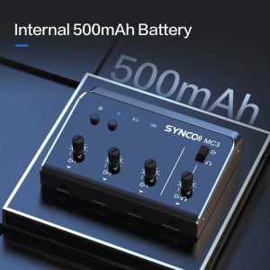 SYNCO μίκτης ήχου MC3-LITE, 4 καναλιών, Bluetooth, 500mAh, γκρι 4 500mAh
