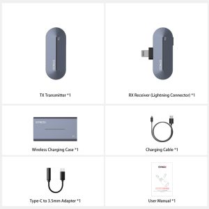 SYNCO ασύρματο μικρόφωνο P1L με θήκη φόρτισης, Lightning, 2.4GHz, γκρι 3 2.4GHz