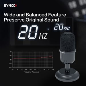 SYNCO επιτραπέζιο μικρόφωνο SY-V1M-CMIC, δυναμικό, καρδιοειδές, USB 4 USB