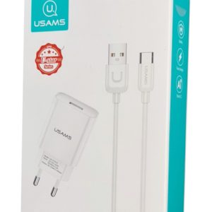 USAMS φορτιστής τοίχου T21OCTC01 με καλώδιο USB-C, USB 2.1A, λευκός 3 λευκός
