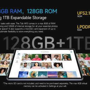 ULEFONE tablet Tab W10, 10.1" HD+, 4/128GB, 6600mAh, Android 14, γκρι 3 4/128GB